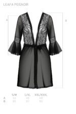 Пеньюар Passion LEAFA PEIGNOIR black L/XL - ECO Passion - Зображення 5