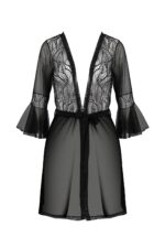 Пеньюар Passion LEAFA PEIGNOIR black L/XL - ECO Passion - Зображення 3