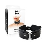 БДСМ-нашийник з кільцем Art of Sex - Martina Collar with ring, натуральна шкіра,  колір чорний - Зображення 3