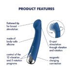 Вібратор з ротацією Satisfyer Spinning G-Spot 1 Blue, плоский майданчик для стимуляції точки G - Зображення 7