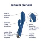 Вібратор-кролик з ротацією Satisfyer Spinning Rabbit 1 Blue, 3 мотори - Зображення 7