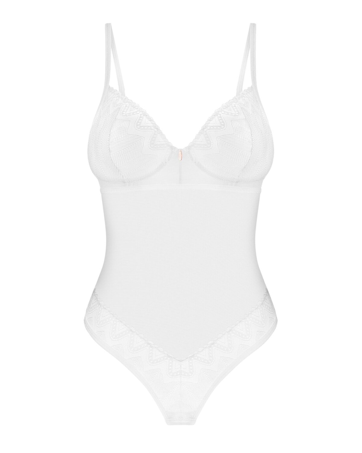 Боді Obsessive Alissium Teddy White, XS/S, ліф з м’якою чашкою, високі вирізи для ніг - Зображення 5
