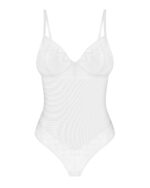 Боді Obsessive Alissium Teddy White, XL/2XL, ліф з м’якою чашкою, високі вирізи для ніг - Зображення 5