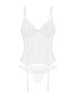 Корсет Obsessive Alissium corset & thong, M/L, гнучкі кісточки, відкрита спина, стрінги в комплекті - Зображення 6