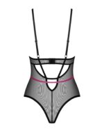 Боді Obsessive Novenes teddy, M/L, прозоре, чашки на кісточках, декор у вигляді стрічок - Зображення 7