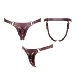 Трусики для страпона Strap-On-Me Leatherette Harness Generous - One Size - Aubergine - Зображення 4
