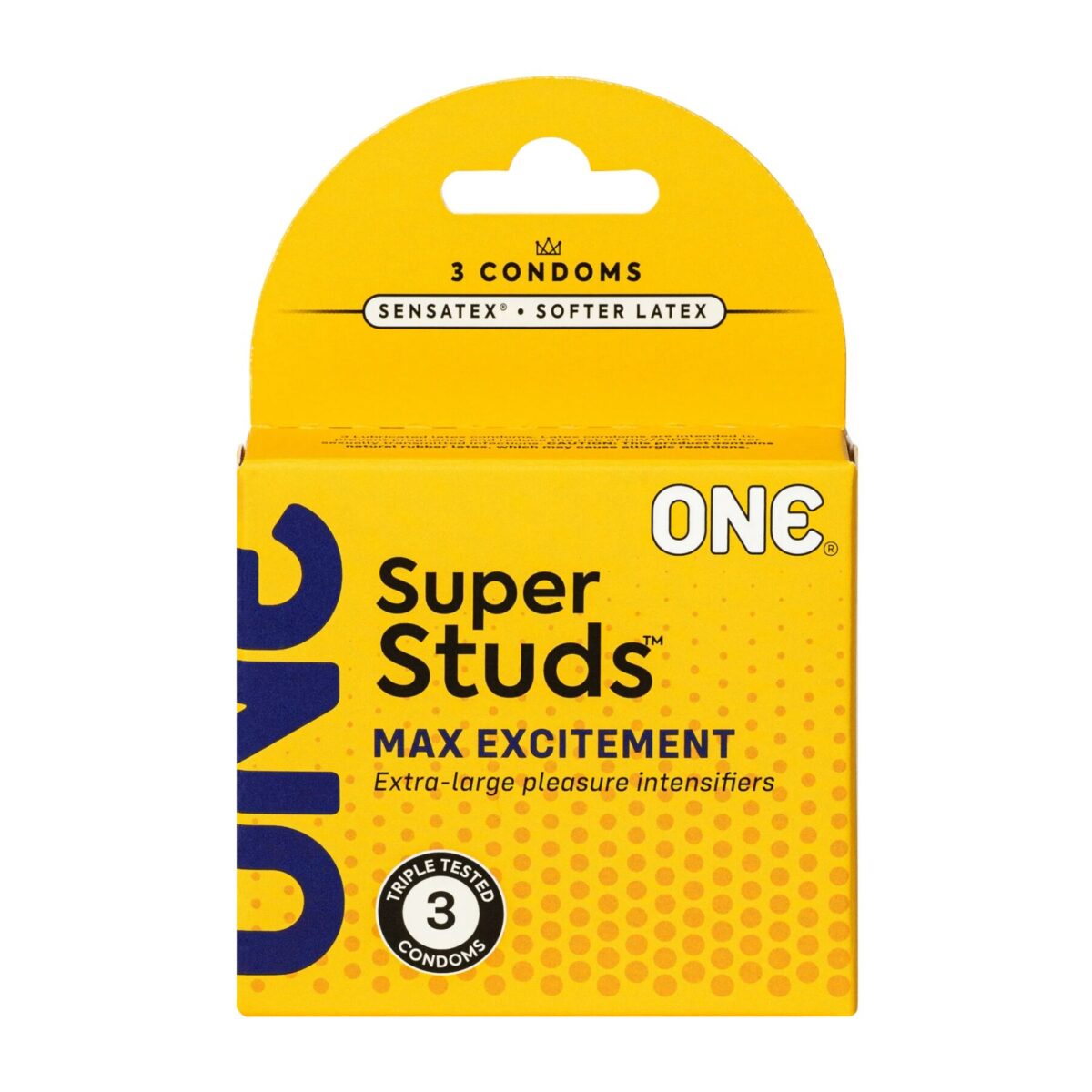 Презервативи ONE Super Studs 3 шт, картонна коробка - Зображення 1