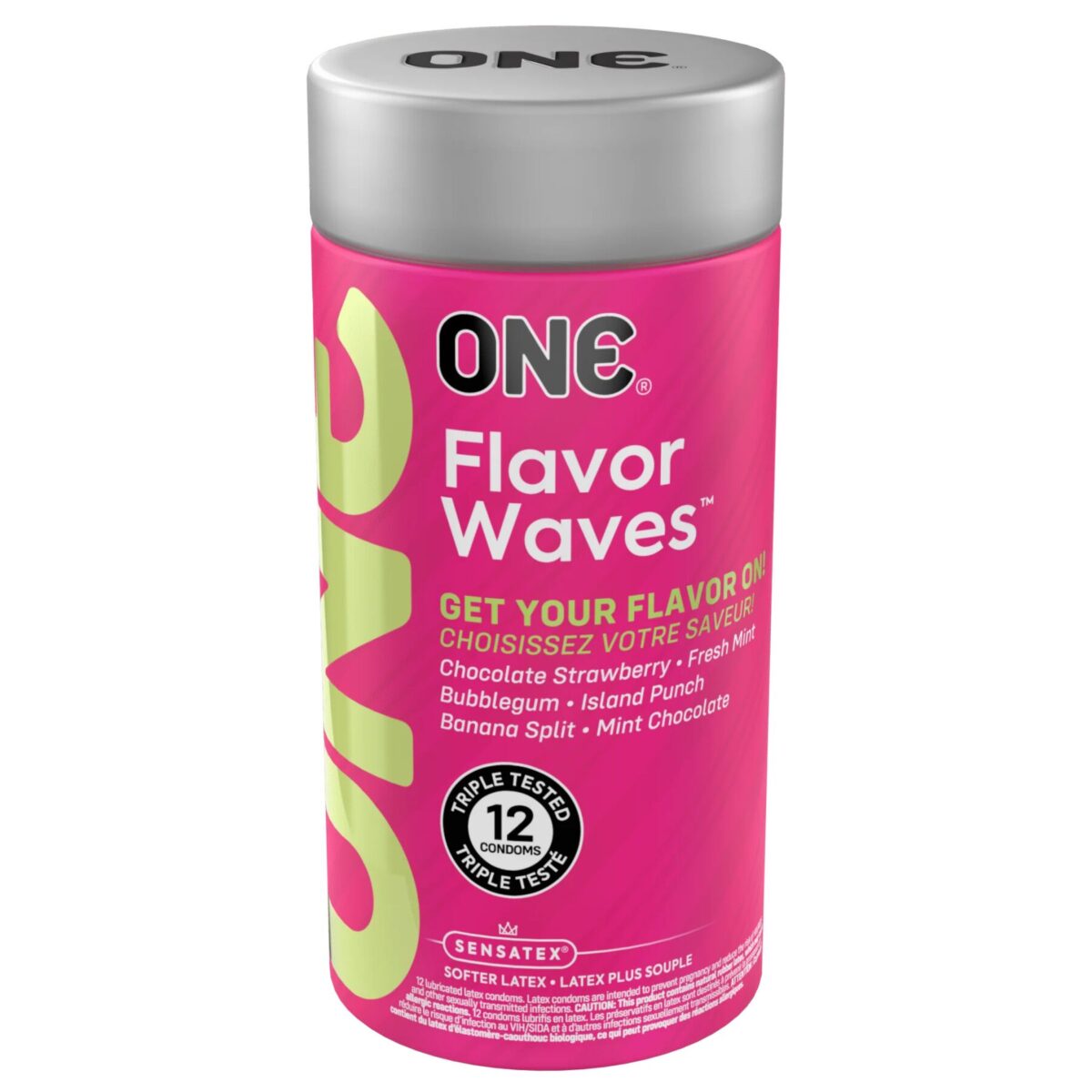 Презервативи ONE FlavorWaves 12 шт, подарункова упаковка тюб - Зображення 1