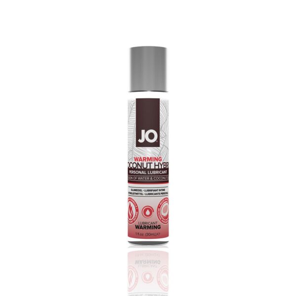 Розігрівальна змазка-крем з кокосовою олією JO Coconut Hybrid WARMING (30 мл) біла
