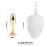 Металева анальна пробка Кролячий хвост LOCKINK SEVANDA White Bunny-Tail Anal Rose-shape Plug - Зображення 7