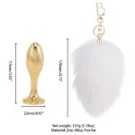 Металева анальна пробка Кролячий хвост LOCKINK SEVANDA White Bunny-Tail Anal Pear-shape Plug - Зображення 6