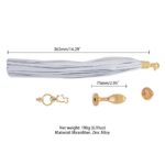 Металева анальна пробка Хвіст поні LOCKINK SEVANDA White Pony-Tail Anal Pear-shape Plug - Зображення 6
