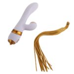 Вібратор-кролик з флогером LOCKINK SEVANDA Whip Vibrating Massage Wand - White & Golden - Зображення 6
