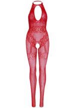 Бодістокінг Leg Avenue Rhinestone Lace and Net Bodystocking Red One Size - Зображення 4