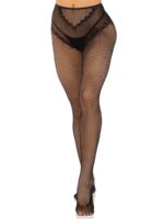 Панчохи Leg Avenue Crotchless Net Tights with Heart Backseam Black One Size - Зображення 2