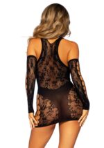 Мінісукня Leg Avenue Mini dress and matching gloves Black One Size - Зображення 3