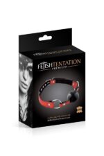 Кляп Fetish Tentation Premium Leather gag with silicone ball Red - Зображення 2