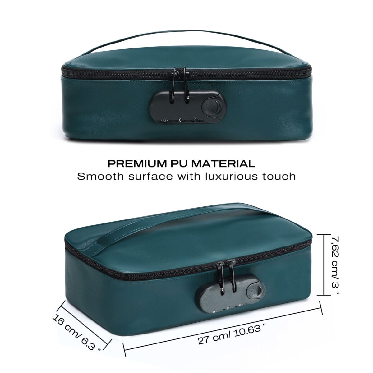 Кейс для іграшок Dorcel DISCREET BOX LUXURY GREEN, кодовий замок, 27×16×7,62 см - Зображення 6
