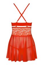 Бебі-дол Obsessive 838-BAB-3 babydoll & thong red L/XL - Зображення 4