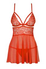 Бебі-дол Obsessive 838-BAB-3 babydoll & thong red 2XL/3XL - Зображення 3
