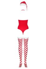 Боді Obsessive Kissmas teddy red S/M - Зображення 4