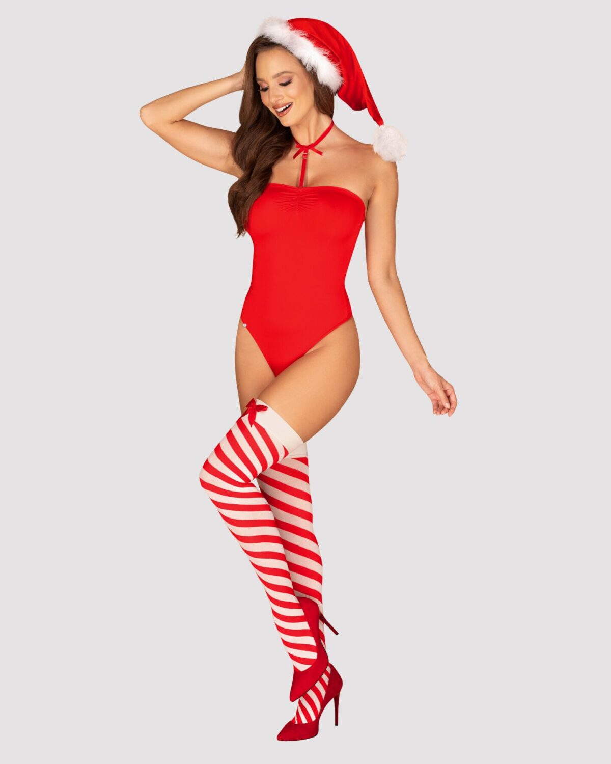 Боді Obsessive Kissmas teddy red S/M - Зображення 1