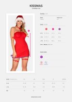Сорочка Obsessive Kissmas chemise red S/M - Зображення 5