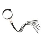 Нашийник с флогером Rosy Gold - Collar with Flogger - Black - Зображення 3