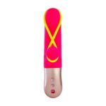 Мінівібратор-кролик зі стимулювальною стрічкою Fun Factory AMORINO pink/neon yellow, стрічка знімна - Зображення 2