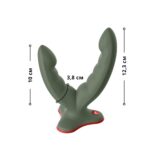 Подвійний фалоімітатор Fun Factory RYDE wild olive, гнучкі стовбури, присоска - Зображення 2
