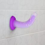 Фалоімітатор, що світиться в темряві, ADDICTION Rave 8″, Glow in the Dark Dildo Purple Confetti, 20,3 см - Зображення 9