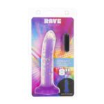 Фалоімітатор, що світиться в темряві, ADDICTION Rave 8″, Glow in the Dark Dildo Purple Confetti, 20,3 см - Зображення 7