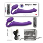 Безремінний страпон з вібрацією Strap-On-Me Vibrating Violet M, діаметр 3,8 см, пульт ДК, регульований - Зображення 9