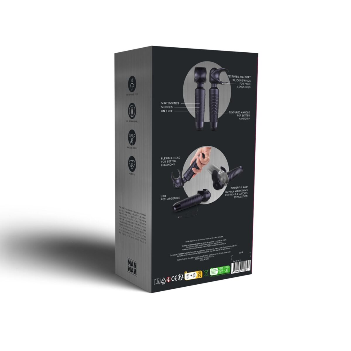 Мастурбатор-вібромасажер Manwan MAN.WAND EVO Black Plum, чудово для пар, вібромінет - Зображення 7