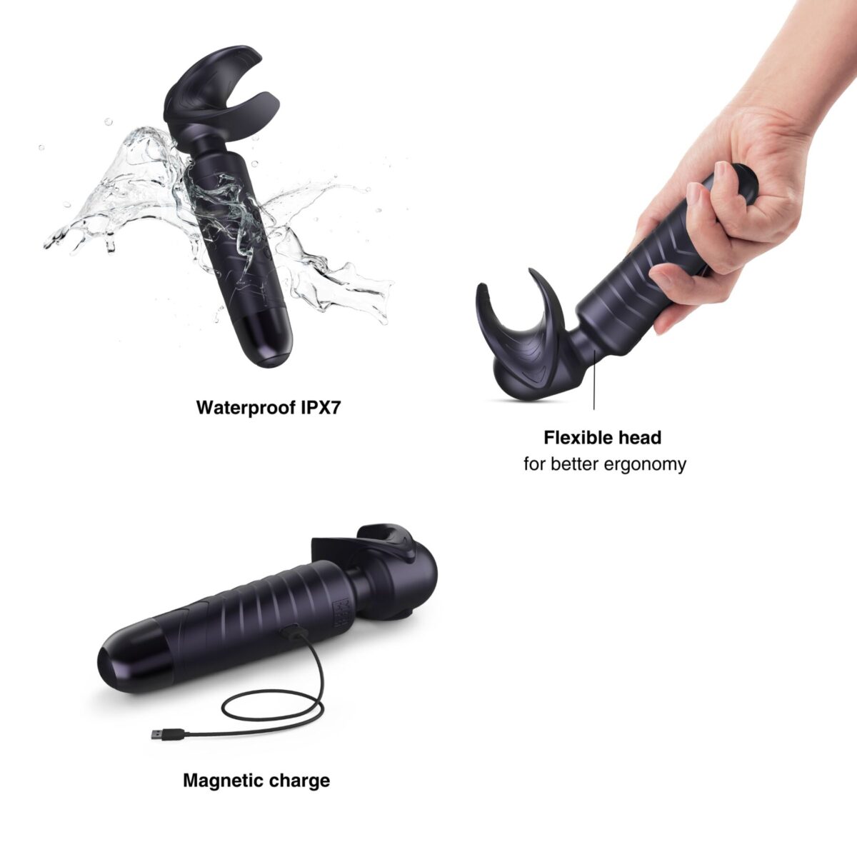 Мастурбатор-вібромасажер Manwan MAN.WAND EVO Black Plum, чудово для пар, вібромінет - Зображення 3