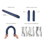 Фалоімітатор подвійний Strap-On-Me DOUBLE DONG REALISTIC DILDO - SNAKY METALLIC COLOR - Зображення 2