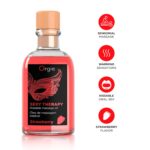 Набір для масажу Orgie – Sexy Therapy Strawberry (100 мл), їстівна розігрівальна олія + пір’їнка - Зображення 3