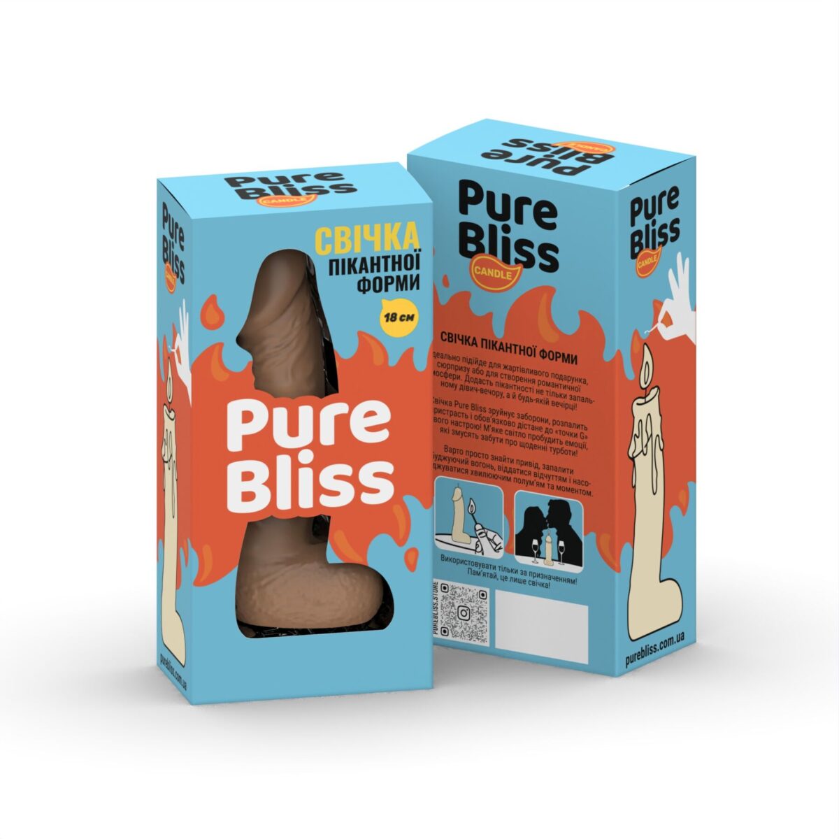 Свічка у вигляді члена Pure Bliss BIG Brown 18 см - Зображення 7