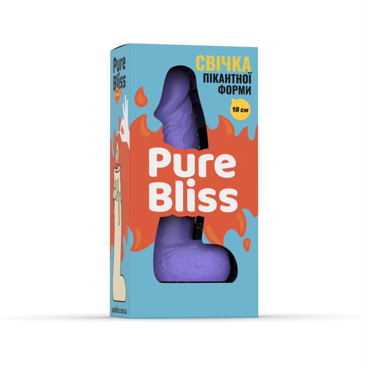 Свічка у вигляді члена Pure Bliss BIG Violet 18 см - Зображення 6