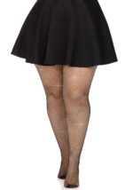 Колготки Leg Avenue Rhinestone micro net tights Plus size Black, дрібна сітка, стрази - Зображення 3