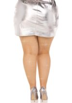 Колготки Leg Avenue Rhinestone micro net tights Plus size Caramel, дрібна сітка, стрази - Зображення 2