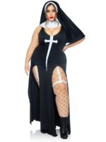 Костюм монашки-грішниці Leg Avenue Sultry Sinner 1X-2X, сукня, головний убір, комір - Зображення 5