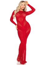 Сукня Leg Avenue Lace and Net Bodycon Gown One Size, Red - Зображення 2