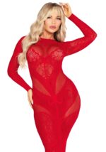 Сукня Leg Avenue Lace and Net Bodycon Gown One Size, Red - Зображення 5