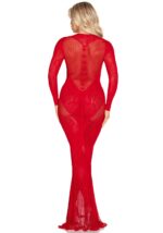 Сукня Leg Avenue Lace and Net Bodycon Gown One Size, Red - Зображення 3