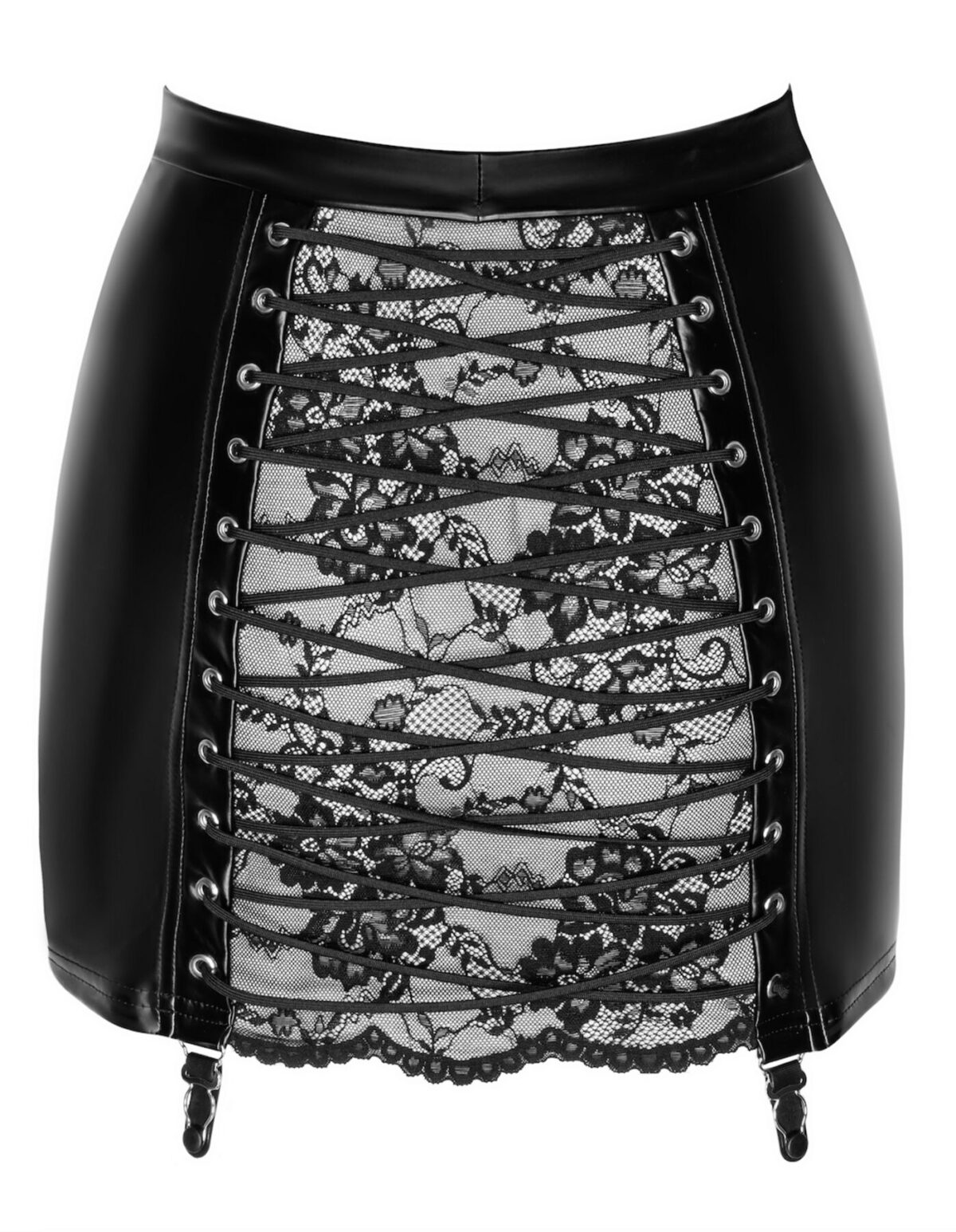 Спідниця Noir Handmade F341 Powerwetlook and lace skirt - L - Зображення 8