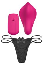 Вібратор у трусики Liebe Panty Vibe Recargable Cerise, нагрів до 39 °C, пульт, трусики в комплекті - Зображення 4