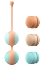 Вагінальні кульки Liebe Kewos — Peach/Mint, 5 кульок у комплекті, 15, 25, 35, 45 та 55 г - Зображення 4