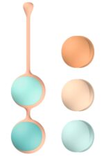 Вагінальні кульки Liebe Kewos — Peach/Mint, 5 кульок у комплекті, 15, 25, 35, 45 та 55 г - Зображення 2