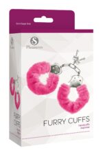 Наручники S Pleasures Furry Cuffs Pink з пухнастим оздобленням, 2 ключі в комплекті - Зображення 2